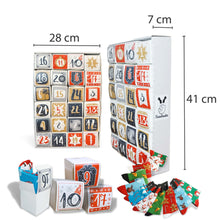 Laden Sie das Bild in den Galerie-Viewer, Adventskalender mit 12 Paar lustige Socken - 24 Einzelne Socken